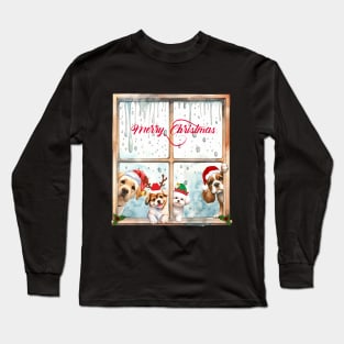 Merry Christmas from Cute furry friends Long Sleeve T-Shirt